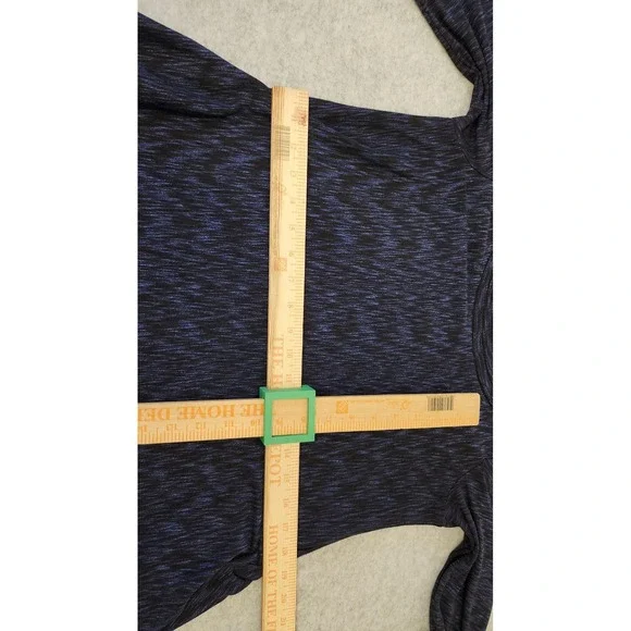 Saturday Sunday Dress Womens Medium Navy Blue Space Dye Swing 3/4 Sleeve Pockets - Picture 11 of 16